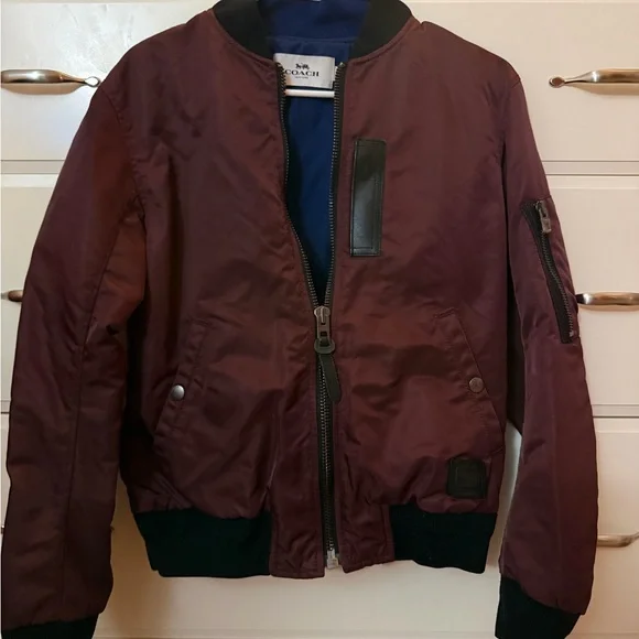 Coach Men's Deep Red Bomber Jacket - Picture 2 of 5